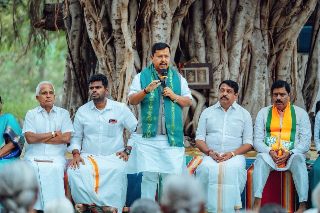 तमिलनाडु में नितिन नबीन.