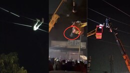 Rajasthan: दौसा में आधी रात बिजली पोल पर चढ़ा मजदूर, रेस्क्यू के दौरान क्रेन से फिसला; रोंगटे खड़े कर देगा Video