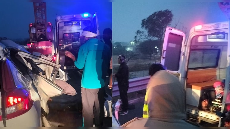 महाकाल दर्शन करके लौट रहे 4 लोगों की मौत, दिल्ली-मुंबई एक्सप्रेसवे पर कार ट्रक में घुसी&nbsp;
