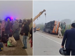 Rajasthan Road Accident: नागौर से भोपाल जा रही यात्रियों से भरी बस कोटा में पलटी, पुलिस ने शीशे तोड़कर लोगों को बचाया