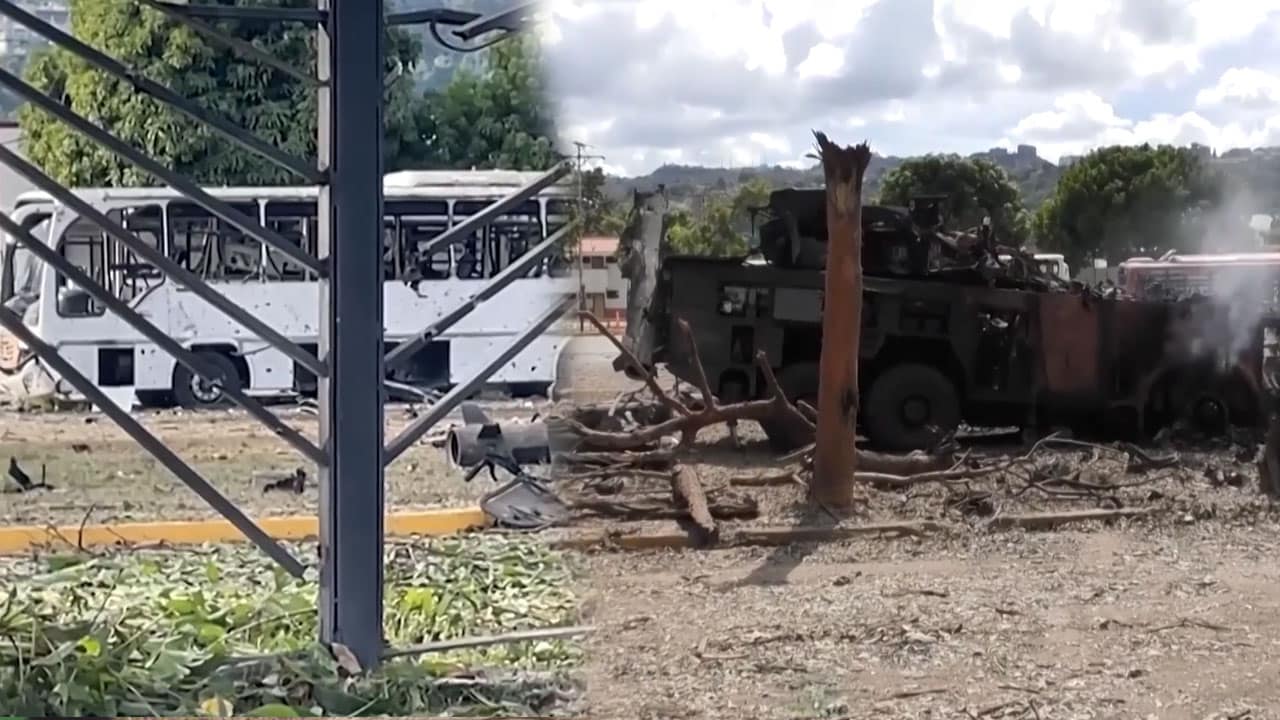 Scenes Of Destruction At Venezuelan Airbase After Overnight US Strike