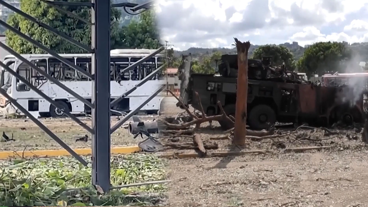 Scenes Of Destruction At Venezuelan Airbase After Overnight US Strike