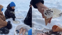 Family Churns Ice Cream Outdoors In The Snow, Video Amazes The Internet