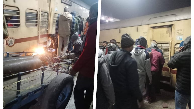 समस्तीपुर जंक्शन पर बड़ा हादसा टला, चलती ट्रेन में फंसा हाइड्रेंट पाइप, चिंगारी निकली तो मची अफरातफरी