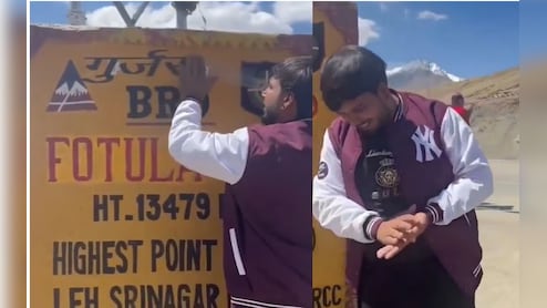 ये कैसी बेशर्मी! घूमने गया था लेह, BRO माइलस्टोन पर चिपका दिया 'गुर्जर' का ठप्पा, लोग बोले- बैल बुद्धि