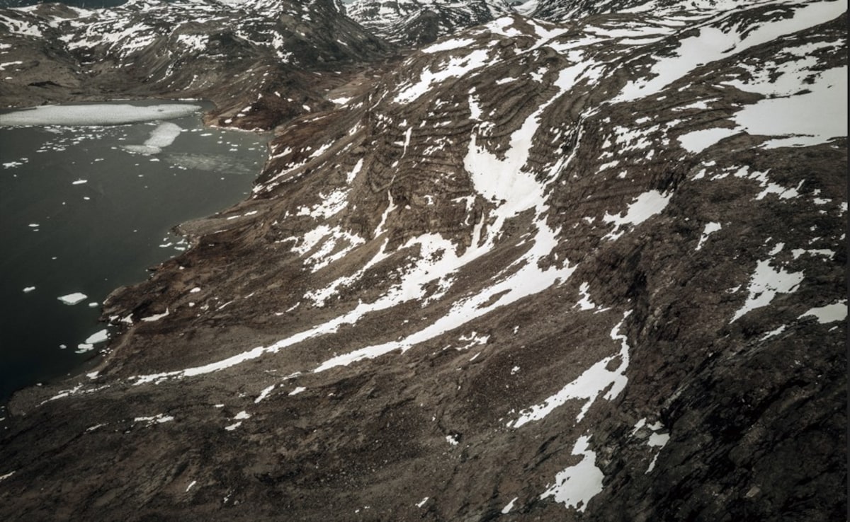 The Tanbreez rare earth minerals site rings a fjord near Narsarsuaq in Greenland, on May 5, 2025. The island's rapid warming has intensified competition for its resources. Photographer: Bloomberg/Bloomberg