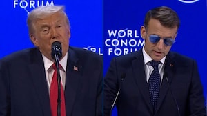 "What The Hell Happened": Trump Mocks Macron's Sunglasses In Davos Speech