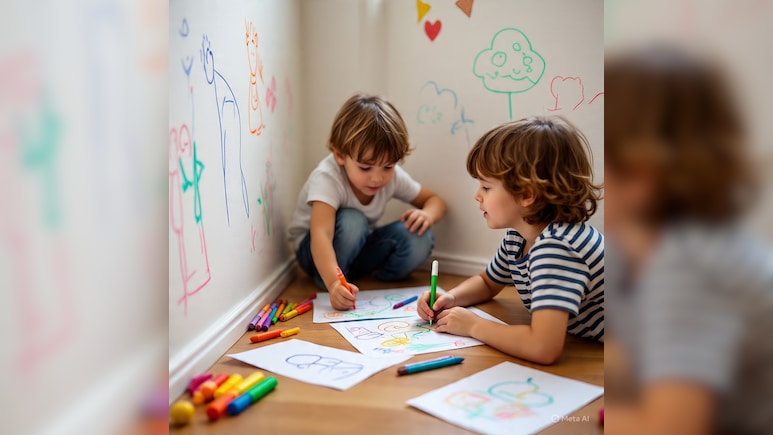 बच्चे दीवार पर क्यों चलाते हैं पेन पेंसिल? क्या ऐसा करते समय उन्हें रोकना चाहिए