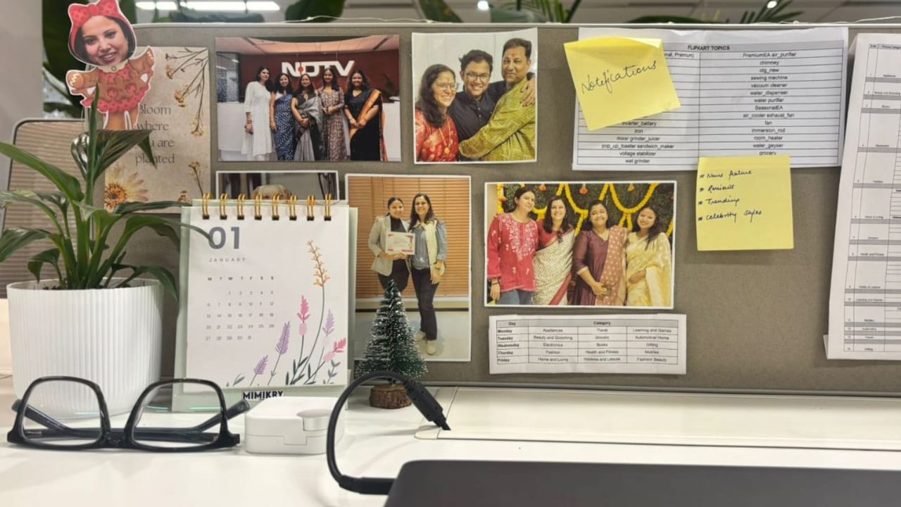 A thriving plant can turn your desk into a positive, calming corner.