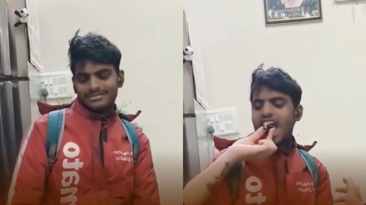 Zomato Rider Breaks Down As Customers Turn Cake Delivery Into His Birthday Surprise