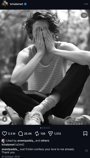 Aneet Padda (L) Timothee Chalamet (R)