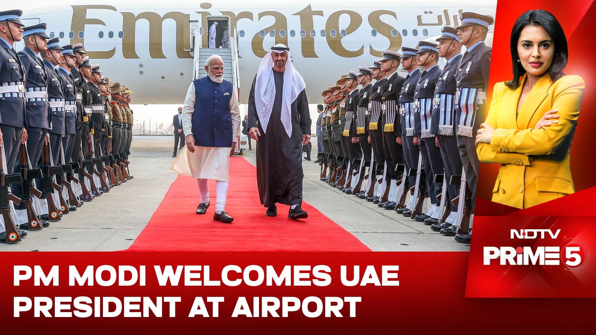 PM Modi Welcomes UAE President At Delhi Airport, Hails Strong Friendship Between Both Nations