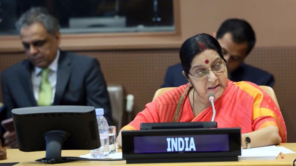 Sushma at UNGA Live: &ldquo;We&rsquo;re Fighting Poverty, Pak Is Fighting Us&rdquo;