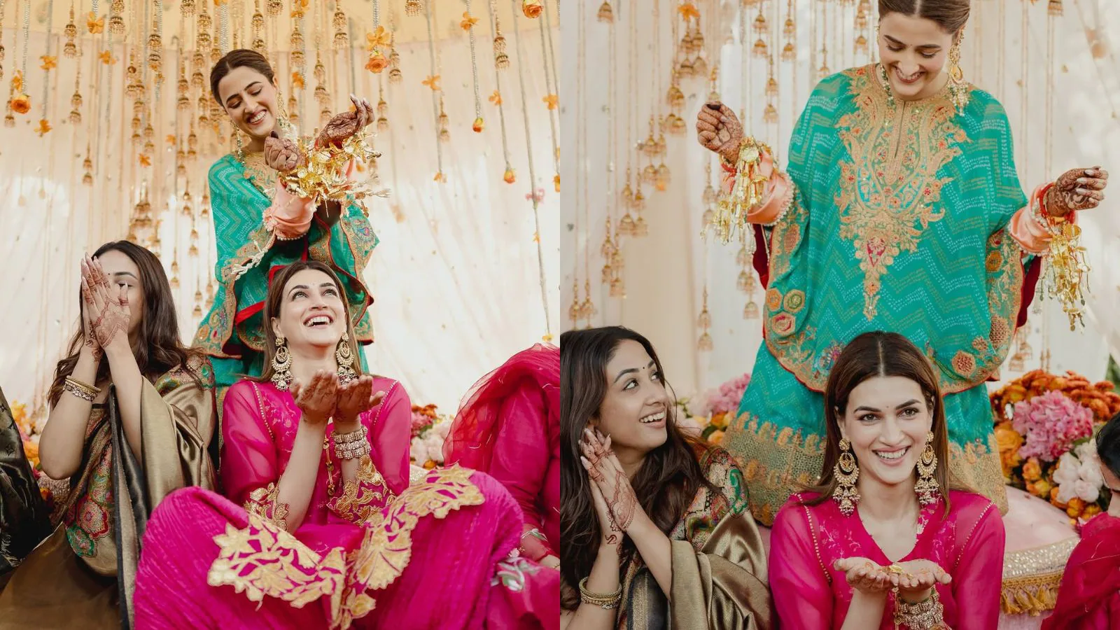 Watch: Nupur Sanon's Kaleeras Fall On Sister Kriti's Hands At <i>Chooda</i> Ceremony