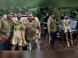 Salman Khan, MS Dhoni, And AP Dhillon Go Off-Roading With ATV On Muddy Trail