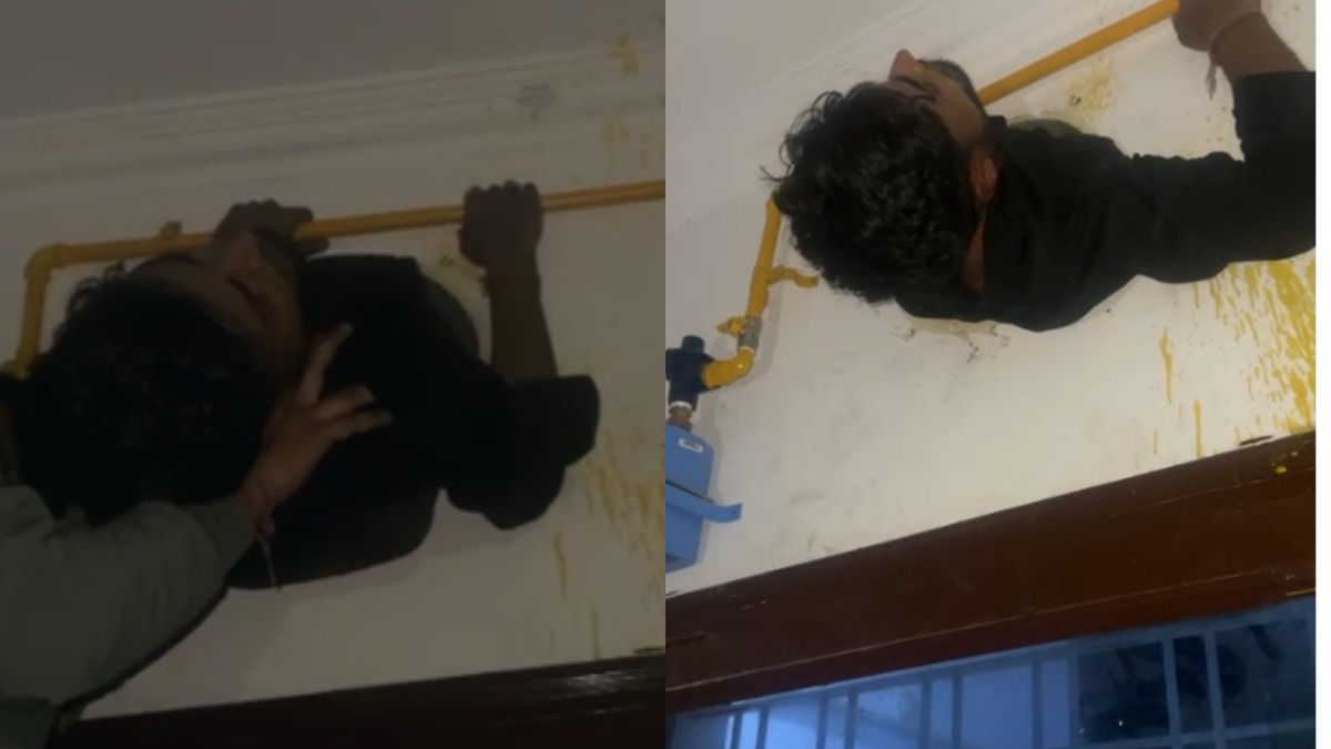 चोरी करने गया था, एग्जॉस्ट फैन के छेद में फंस गया! कोटा से सामने आया हैरान करने वाला वीडियो