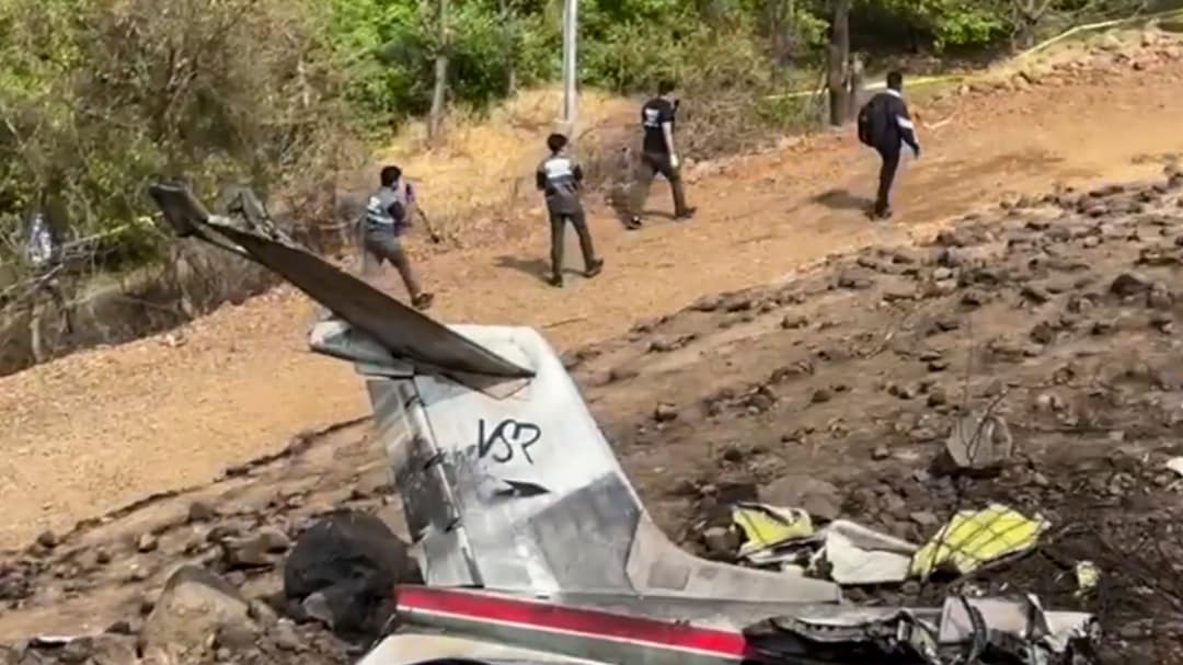 Ajit Pawar's Death: CCTV Footage Reveals Exact Moment Of Airplane's Crash | Watch