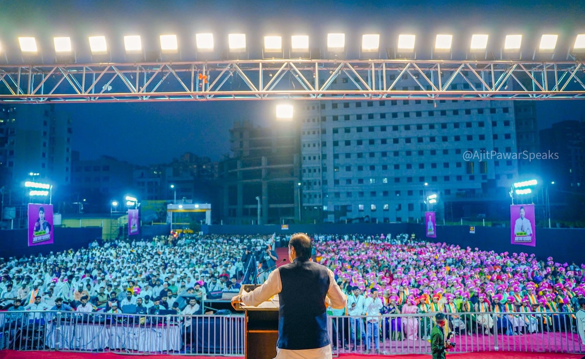 Ajit Pawar addressing a public meeting on January 11