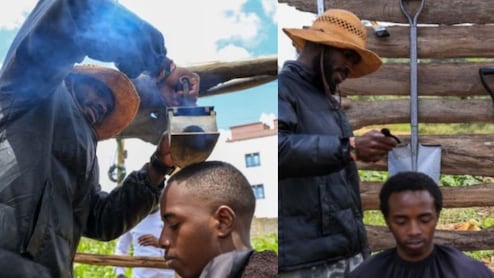 कैंची और कंघी की जगह...फावड़े और प्रेस से करता है हेयरकट...इंटरनेट पर वीडियो आते ही हुआ वायरल