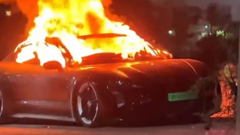Porsche Taycan Electric Sportscar Worth Over Rs 1.67 Crore Burned To Ashes: Video