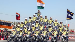 Army Men Perform 'Daredevil' Bike Stunts At Army Day Parade 2026 In Jaipur
