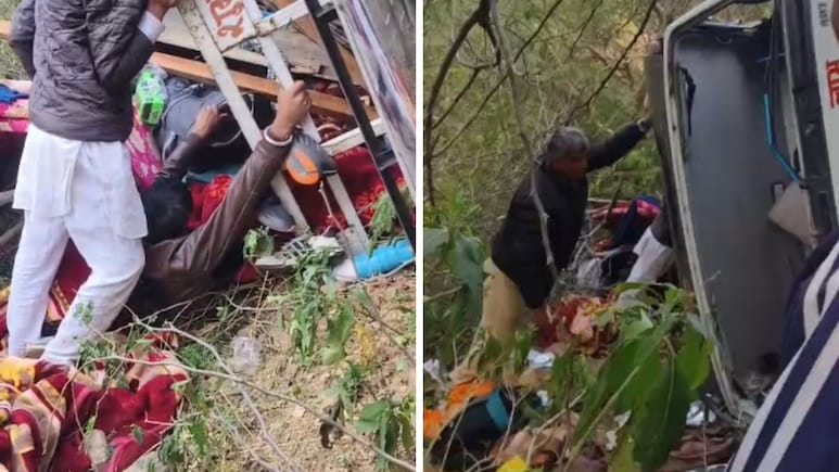 सीकर में 40 लोगों से भरी टाटा खाई में गिरी, जीणमाता से हर्ष भैरव जा रहे थे सभी श्रद्धालु