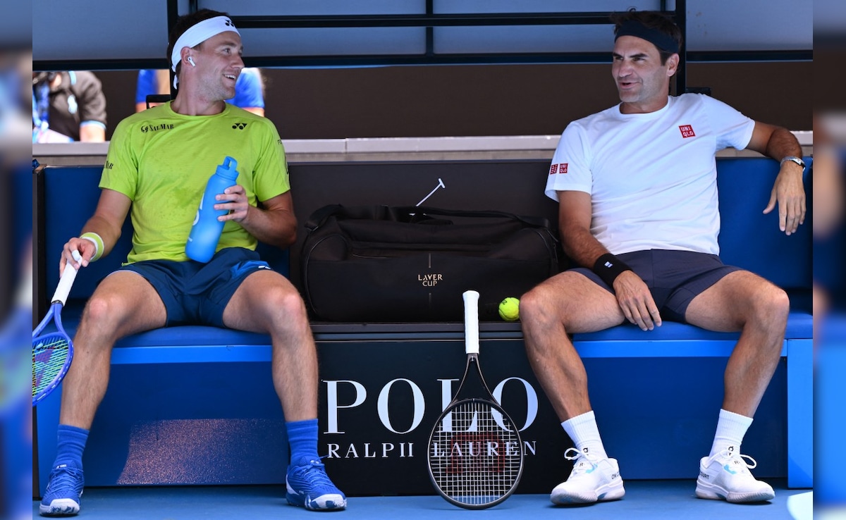 Roger Federer Practises With Casper Ruud Ahead Of Exhibition Match At Australian Open 2026
