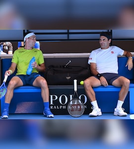 Roger Federer Practises With Casper Ruud Ahead Of Exhibition Match At Australian Open 2026