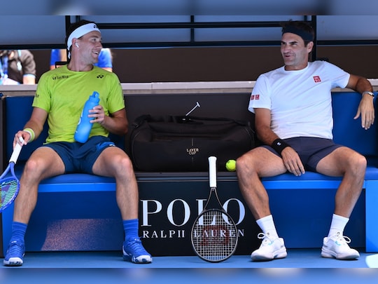 Roger Federer Practises With Casper Ruud Ahead Of Exhibition Match At Australian Open 2026