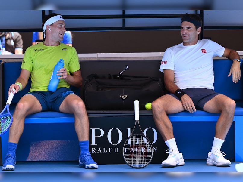 Roger Federer Practises With Casper Ruud Ahead Of Exhibition Match At Australian Open 2026