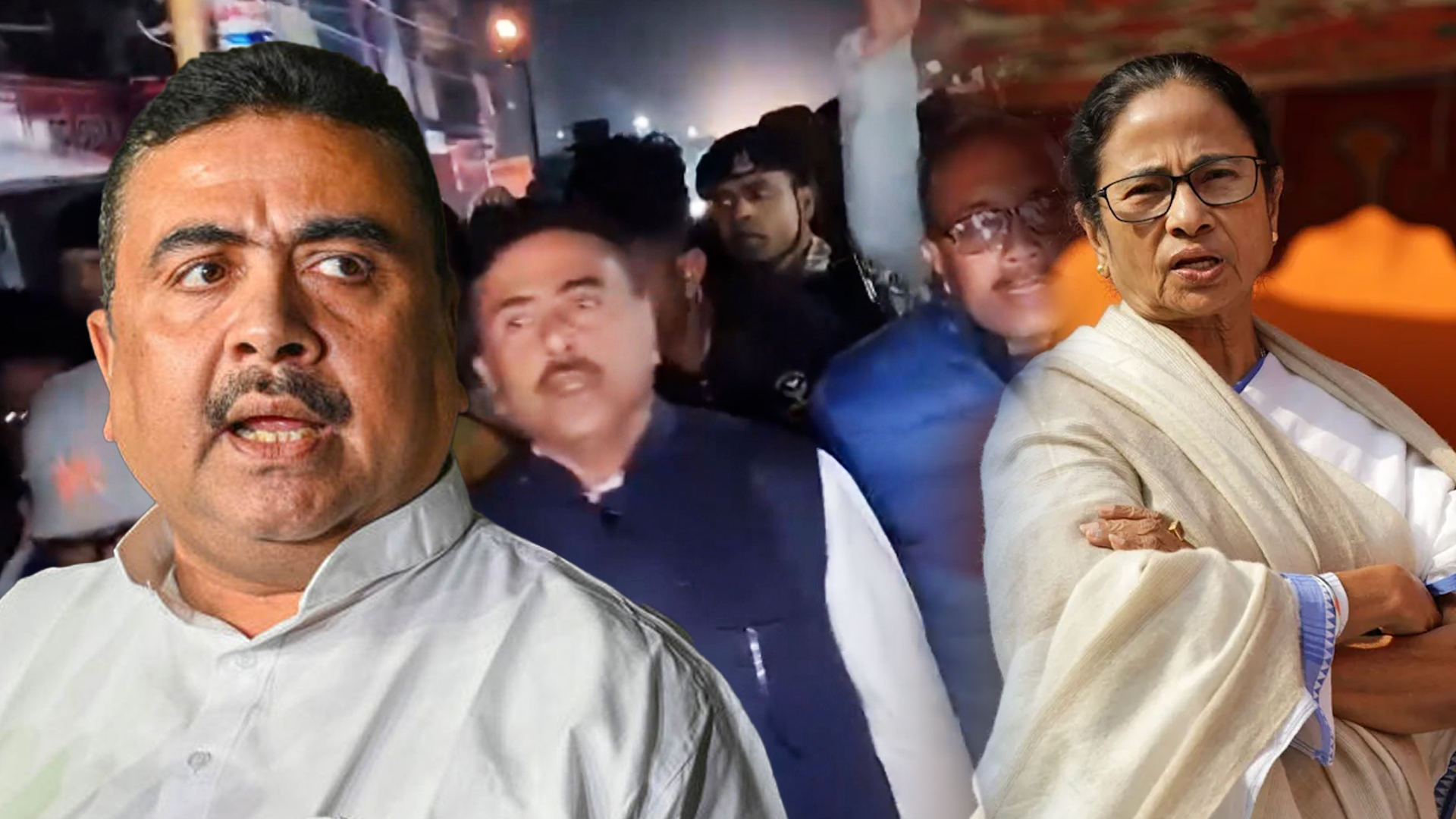 Bengal LoP Suvendu Adhikari Alleges Attack By TMC workers, Sits On Dharna In Police Station