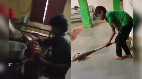 पढ़ाई की जगह हॉस्टल में बच्चे कर रहे काम! कोई बना रहा चाय, तो कोई लगा रहा झाड़ू