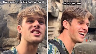 भारत घूमने आए ऑस्ट्रेलियाई शख्स ने मंदिर में लगाया 'जय श्री राम' का जयकारा, लोगों ने दिया साथ, वीडियो देख यूजर्स बोले- इसका आधार कार्ड बनवाओ..