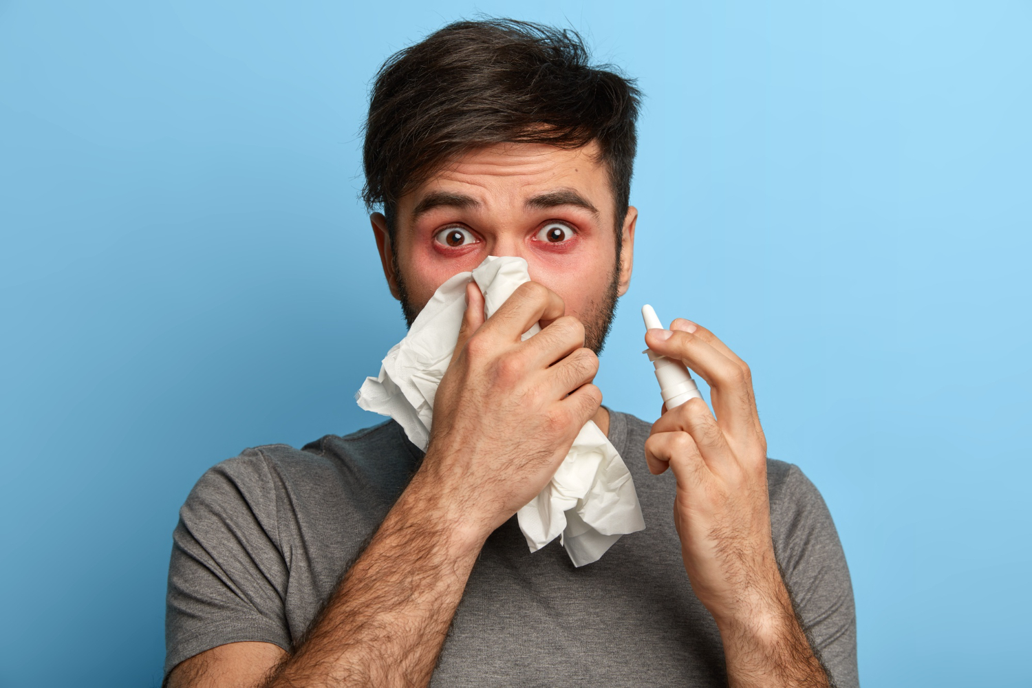 A blocked nose indicates congestion in the sinuses