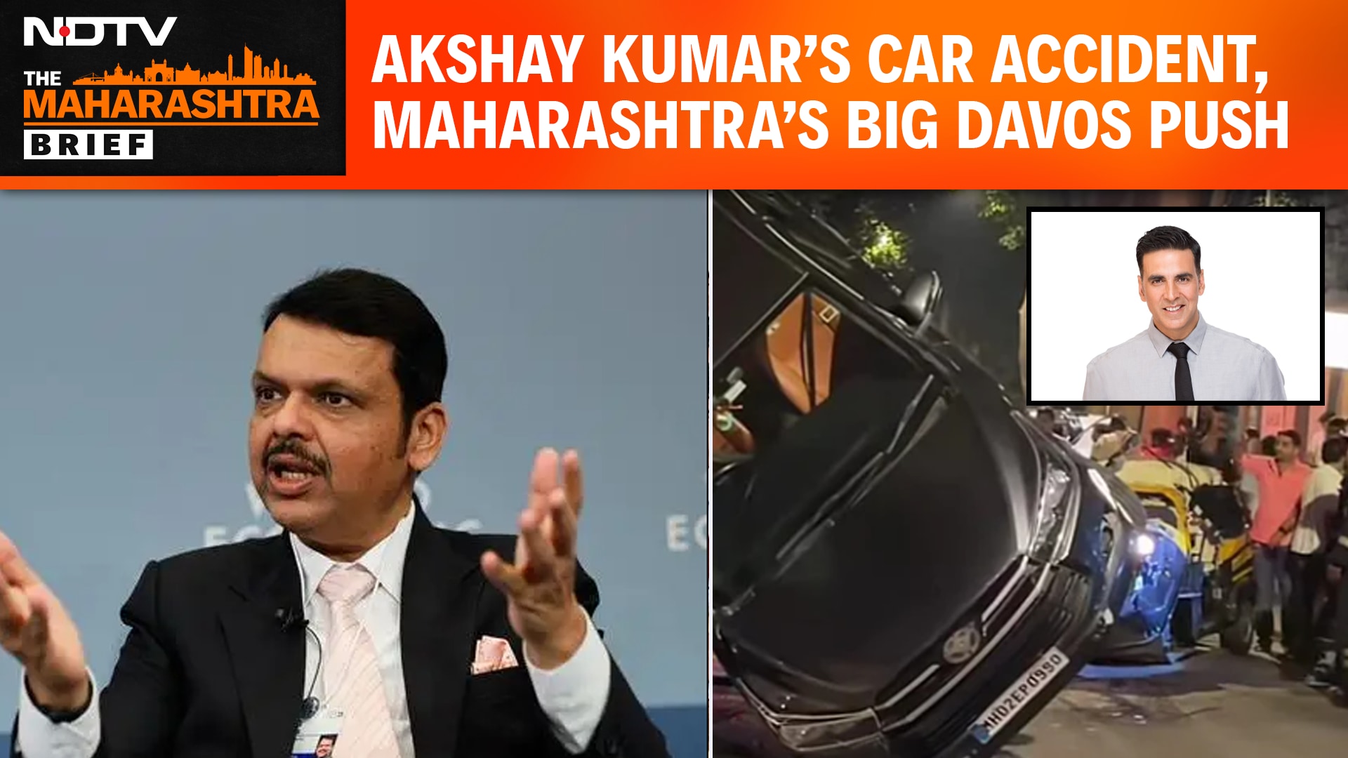 Akshay Kumar Convoy Accident | Congress Targets EC | Maharashtra Shines at Davos