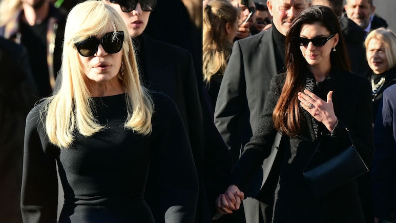 Donatella Versace To Anne Hathaway, Celebrities Attend Valentino's Funeral In Rome