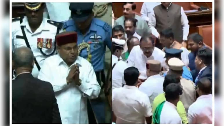 कर्नाटक विधानसभा से बिना स्पीच पढ़े निकले राज्यपाल, मचा हंगामा; विधायक का कुर्ता भी फट गया