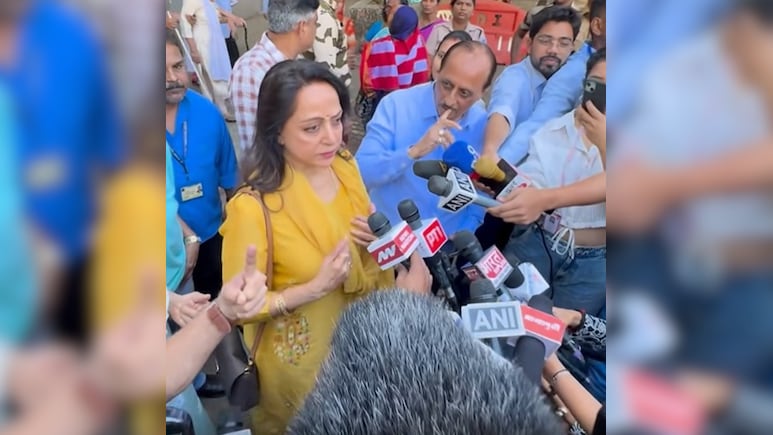 Hema Malini Voting Video: बुजुर्ग ने की शिकायत, खड़ी चुपचाप सुनती रहीं हेमा मालिनी, वीडियो वायरल
