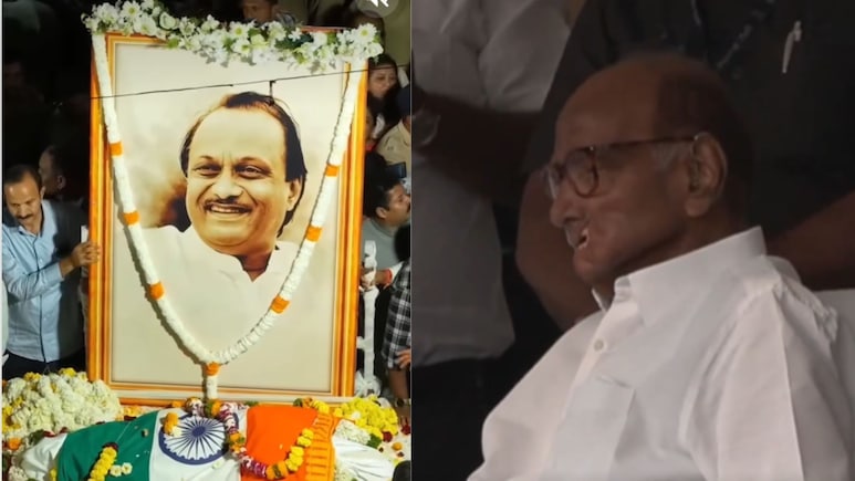 VIDEO: लाडक्या पुतण्याला निरोप, शरद पवार निःशब्द, डोळे मिटले, हात जोडले अन्... मन हेलावणारा क्षण