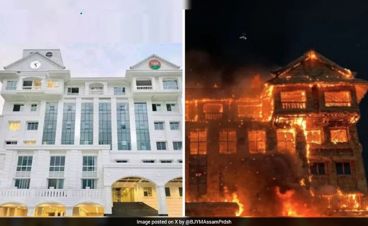 "Violence Ki Dukaan": BJP After Congress Post Shows Burning Party HQ