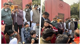 दिल्&zwj;ली विधानसभा: शीतकालीन सत्र के पहले दिन प्रदूषण के मुद्दे पर AAP विधायकों का प्रदर्शन, 4 निलंबित