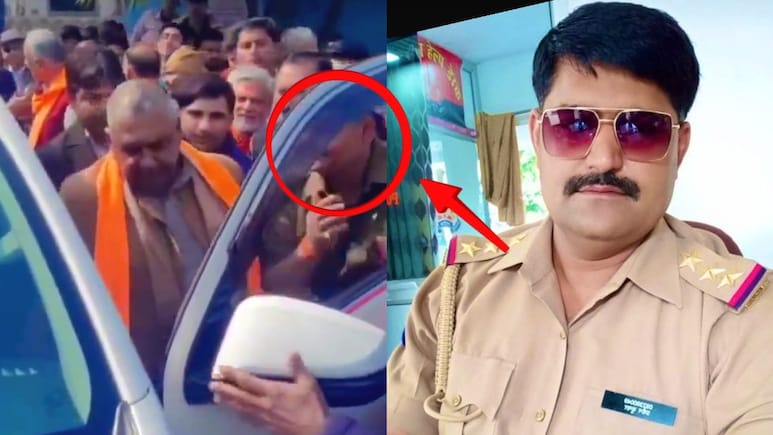 वर्दी हो गई नतमस्तक... SHO ने कानपुर में सांसद के छुए पैर, VIDEO वायरल होते ही भड़के लोग