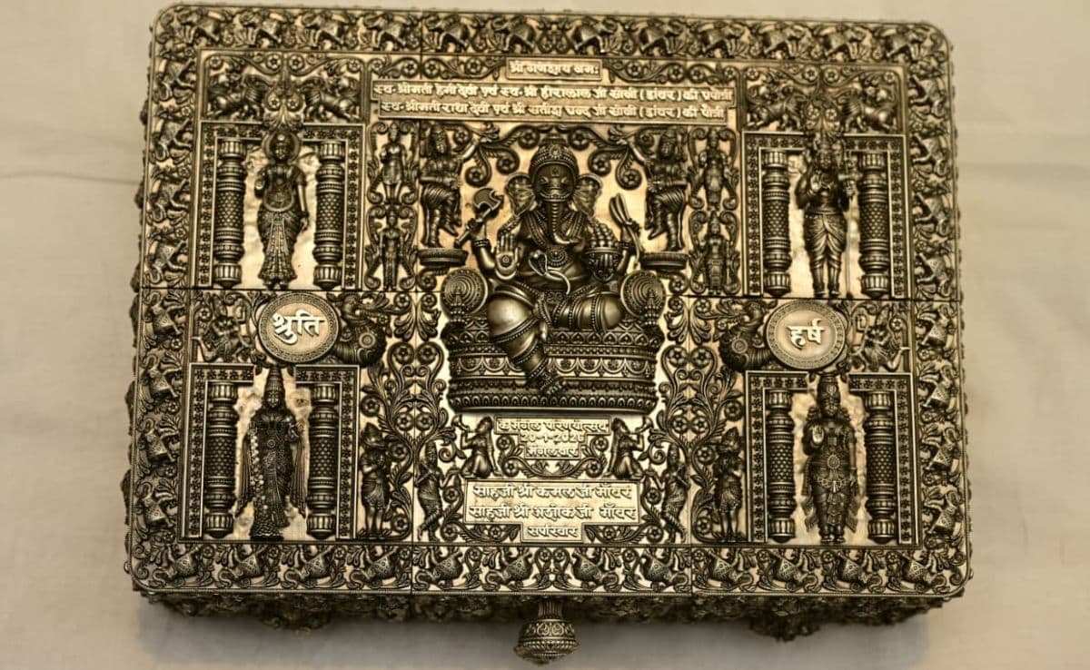 Jaipur Man Creates Rs 25 Lakh Silver Wedding Invitation Featuring Hindu Deities