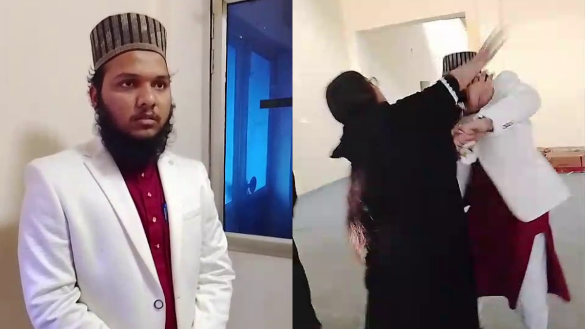 मुस्लिम युवती को ट्रेनिंग सेंटर में आया गुस्सा, शख्स और उसके दोस्त पर बरसाए थप्पड़, देखें VIDEO
