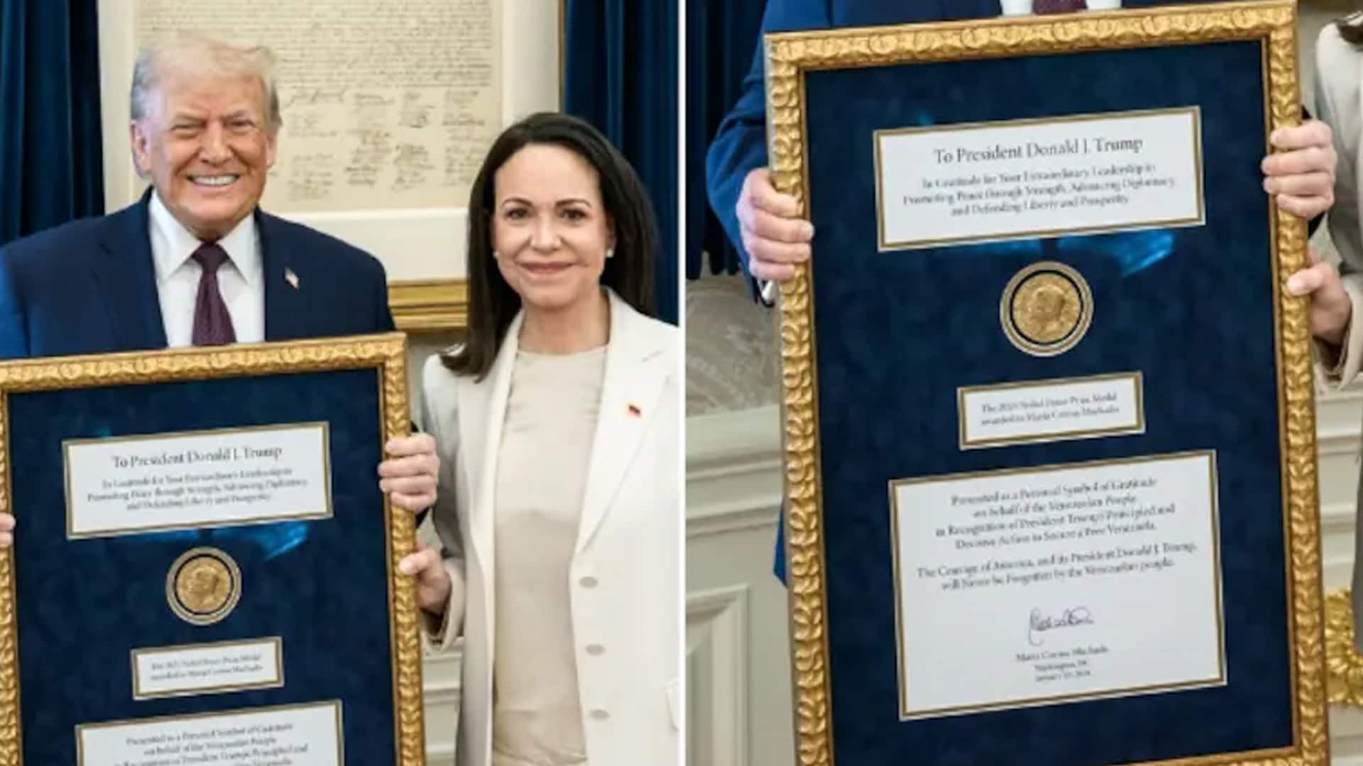 Maria Machado Presents Donald Trump Her Nobel Peace Prize, But Can He Keep It?