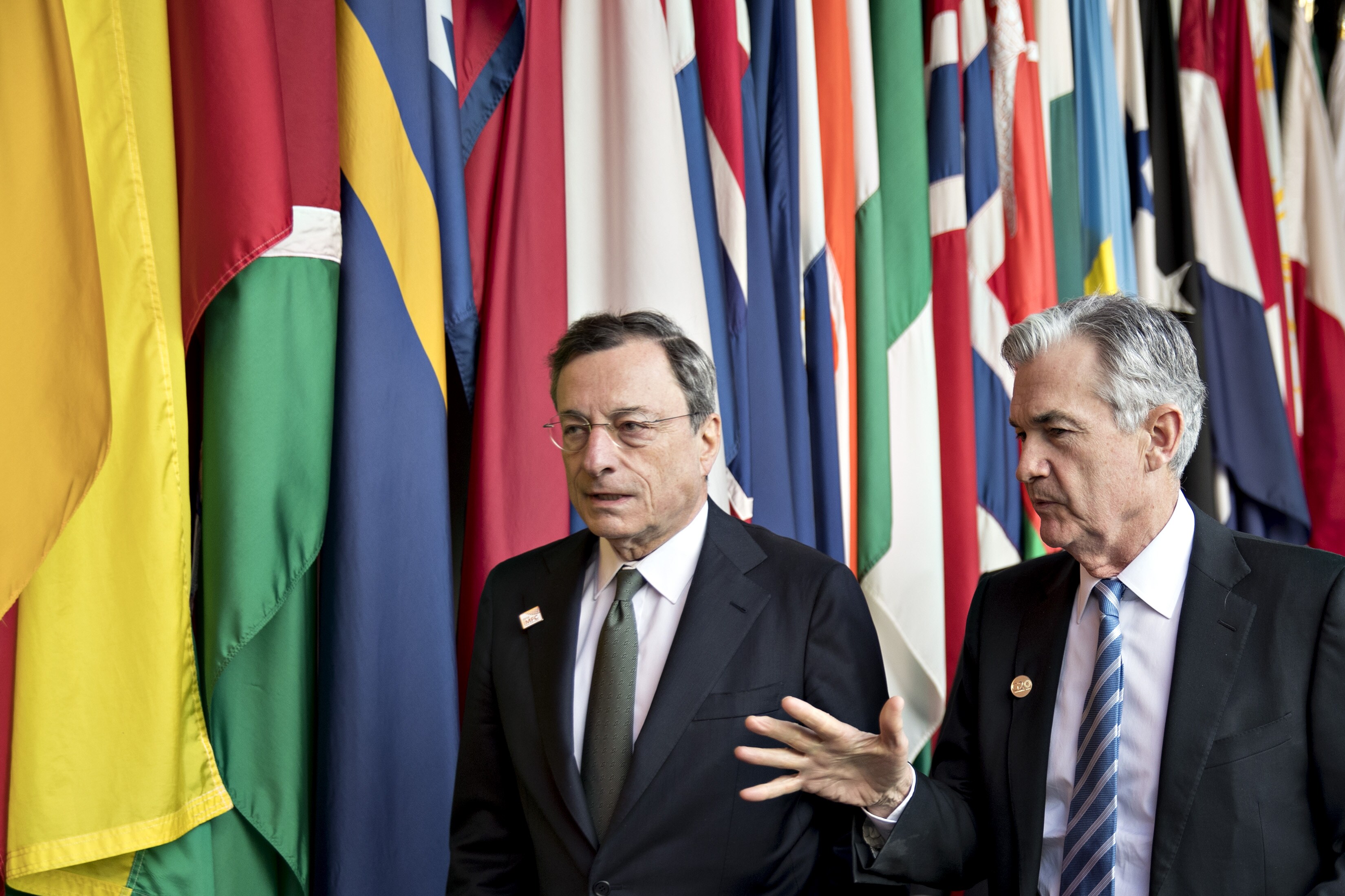 Jerome Powell, Mario Draghi, Haruhiko Kuroda And Philip Lowe - All On One Stage