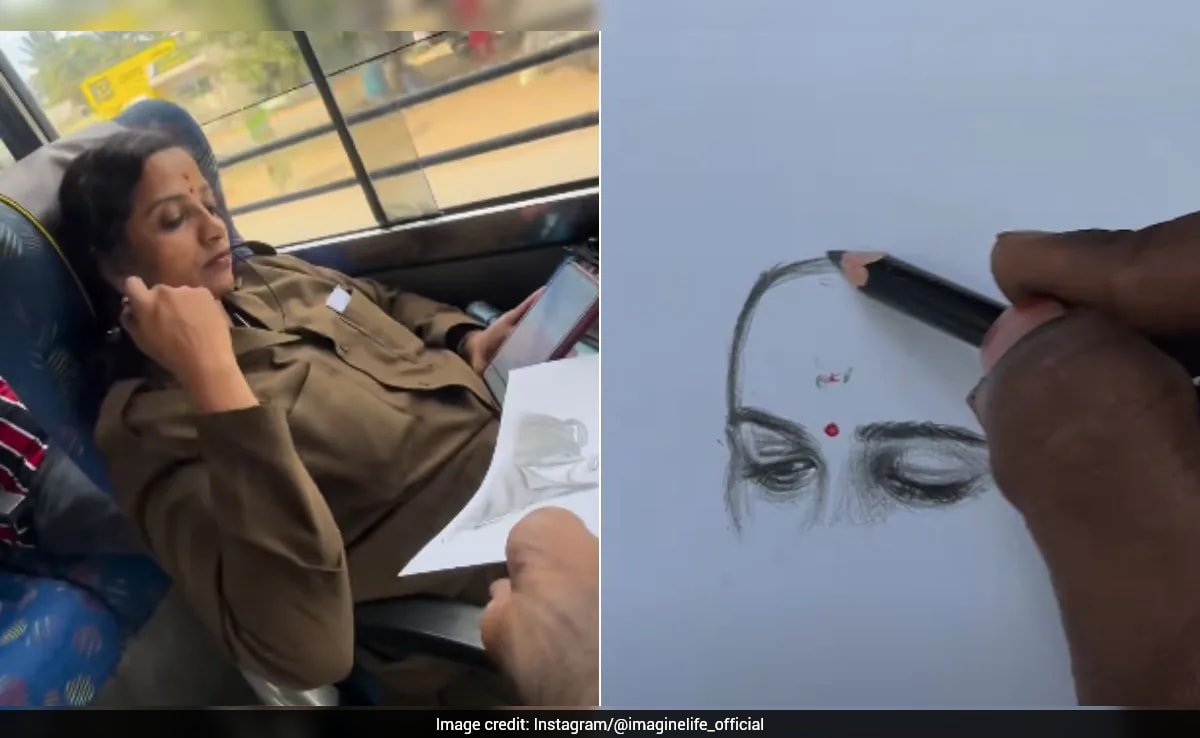 Artist Surprises Bus Conductor with Sketch in Karnataka