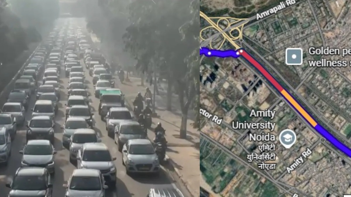 नोएडा&ndash;ग्रेटर नोएडा में भारी ट्रैफिक जाम, नोएडा एक्सप्रेसवे से FNG तक रेंगती दिखीं गाड़ियां, जानिए क्या है कारण