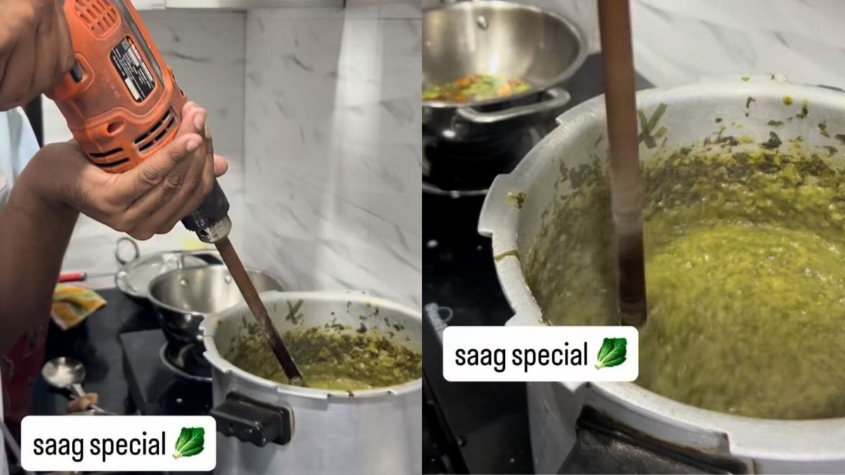 Watch: Man Uses Drill Machine To Make Sarson Ka Saag, Sparks Curiosity On The Internet