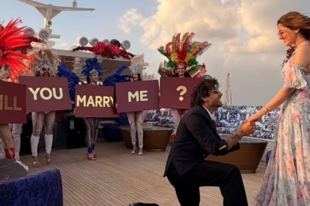 स्टबिन नूपुर को प्रपोज करते हुए